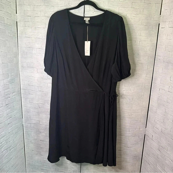 A New Day little black dress midi balloon sleeve whimsy Goth, bohemian plus size - Picture 1 of 9